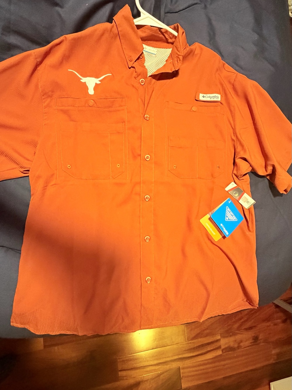Longhorn Columbia Men's Short-Sleeve Texas Orange Performance Fishing Shirt